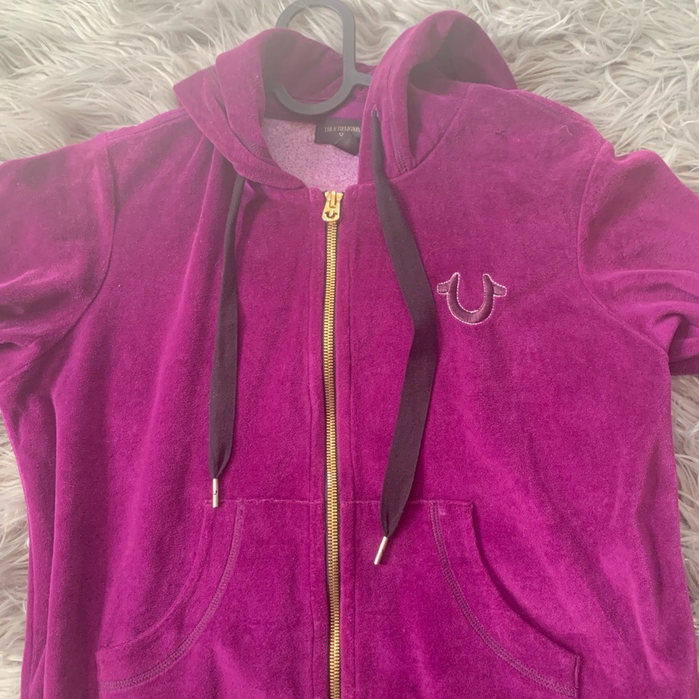 True religion purple velvet jacket